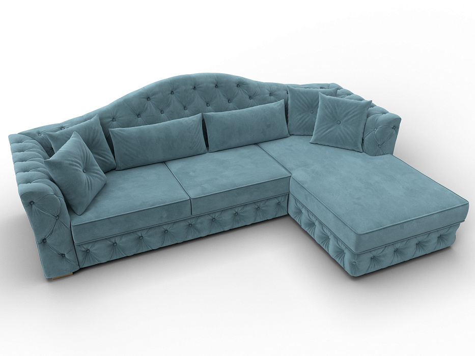 Диван угловой Артис правый угол (seven 113 бирюзовый)