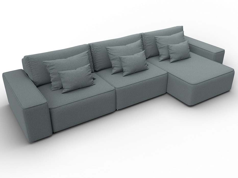 Диван угловой Лига-074 угол универсальный (амур 07 серый)