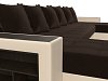 П-образный диван Дубай полки слева (коричневый\бежевый цвет)