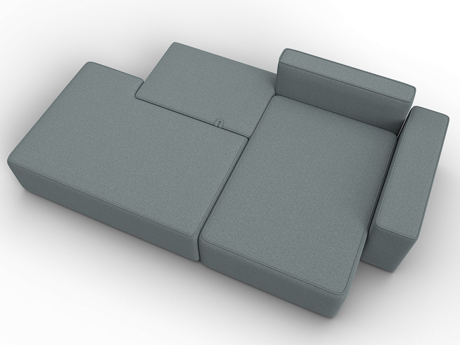 Диван угловой Лига-079 угол правый (амур 07 серый)