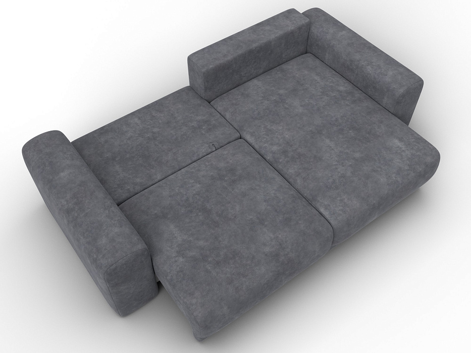 Диван угловой Лига-056 НПБ угол универсальный (brut 16 темно-серый)