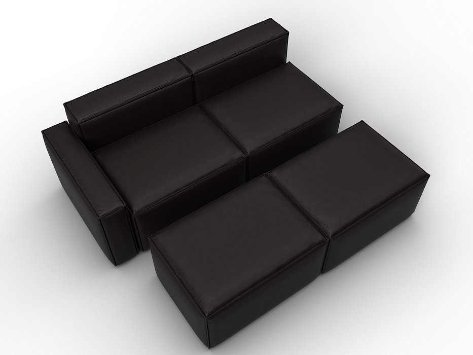 Диван угловой модульный Лига-063 угол левый (grifon 12 коричневый)