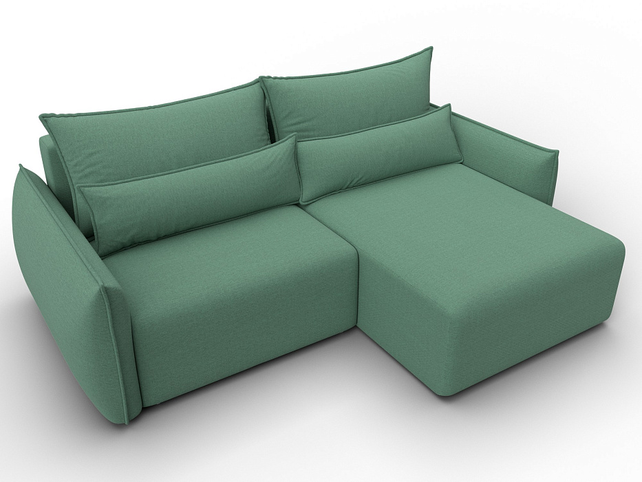 Диван угловой Лига-051 НПБ угол универсальный (амур 11 зеленый)