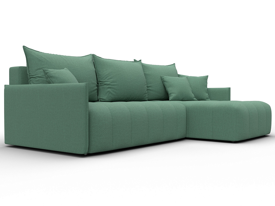 Диван угловой Лига-054 НПБ угол универсальный (амур 11 зеленый)