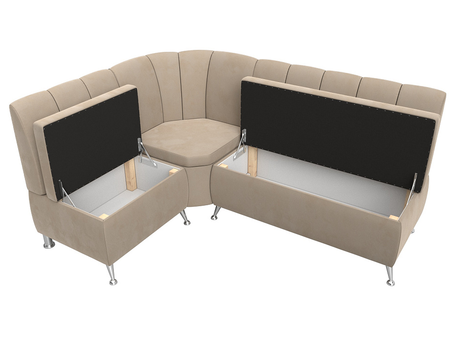 Диван кухонный угловой Кантри левый угол (бежевый)