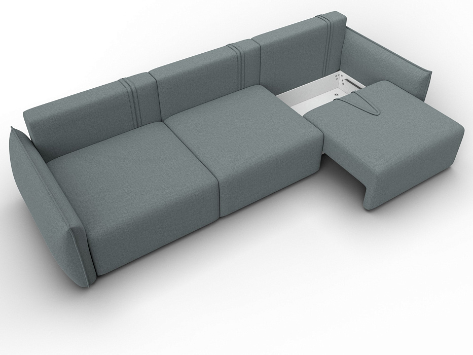 Диван прямой Лига-051 НПБ Лонг (амур 07 серый)