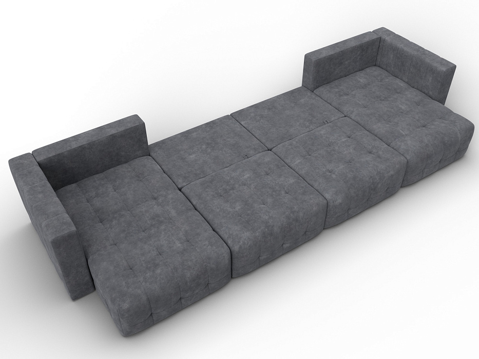 Диван П-образный Лига-052 НПБ Лонг (brut 16 темно-серый)