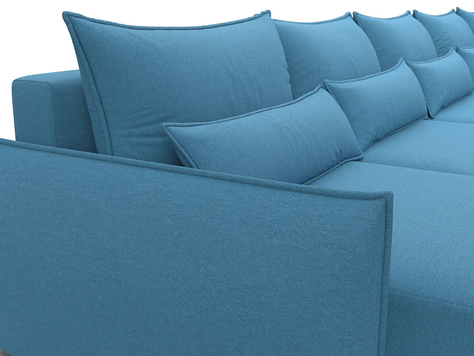 Диван П-образный Лига-051 НПБ МегаЛонг (амур 10 голубой)