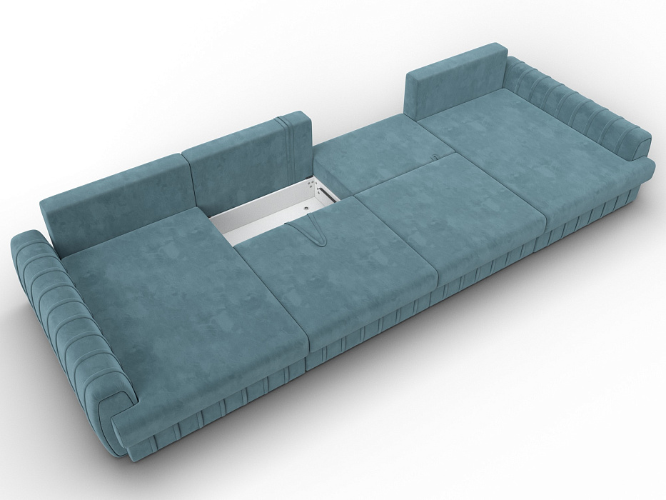 Диван П-образный Лига-057 НПБ Лонг (seven 113 бирюзовый)