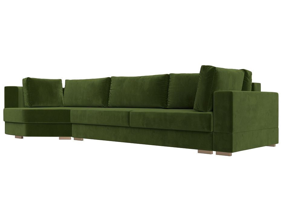 Угловой диван Лига-026 левый угол (зеленый цвет)