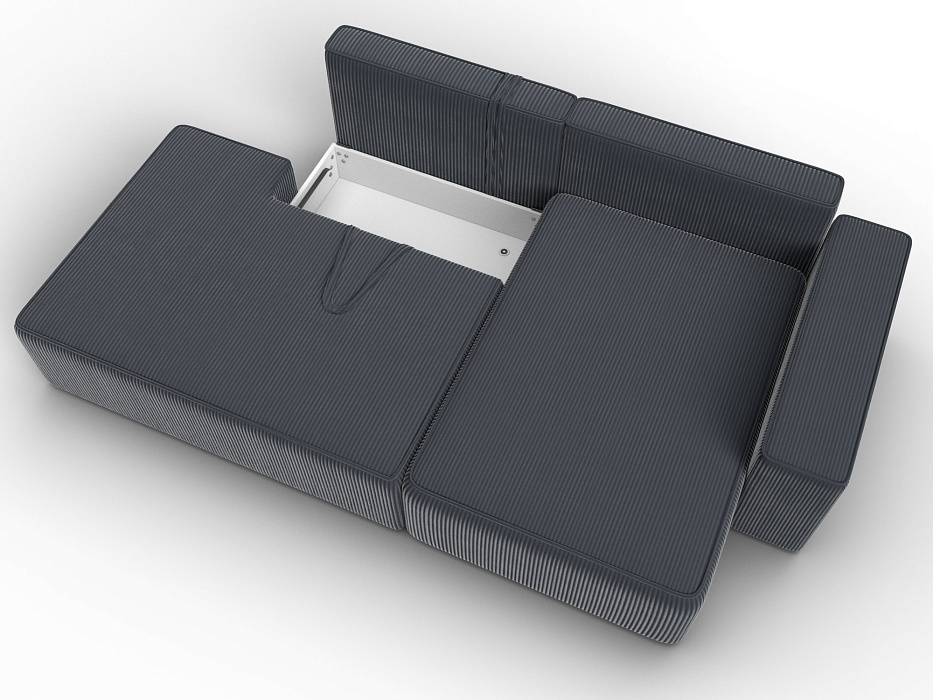 Диван угловой Лига-079 БП угол правый (vertical серый)