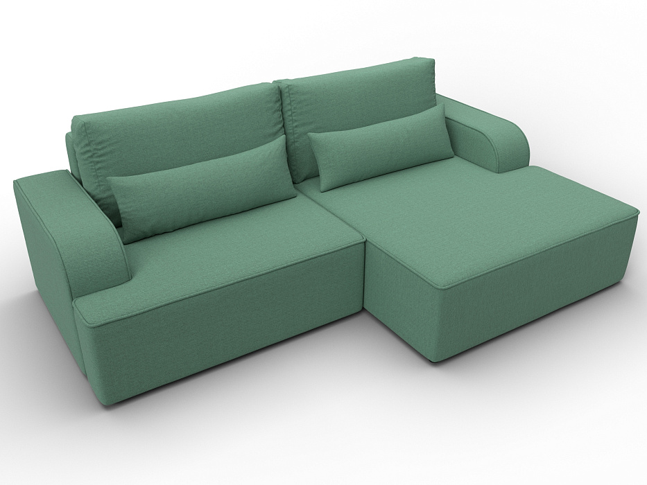 Диван угловой Лига-120 угол правый (амур 11 зеленый)