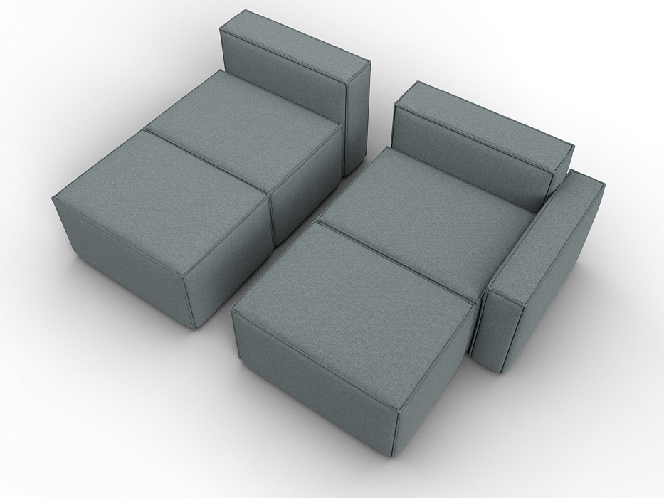 Диван угловой модульный Лига-063 угол правый (амур 07 серый)