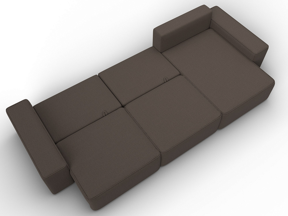 Диван угловой Лига-074 угол универсальный (амур 05 коричневый)