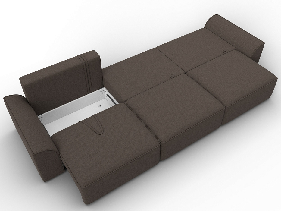 Диван прямой Лига-048 НПБ Лонг (амур 05 коричневый)