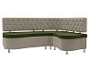 Кухонный угловой диван Вегас правый угол (зеленый\бежевый)