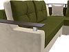 Угловой диван Комфорт правый угол (зеленый\бежевый цвет)