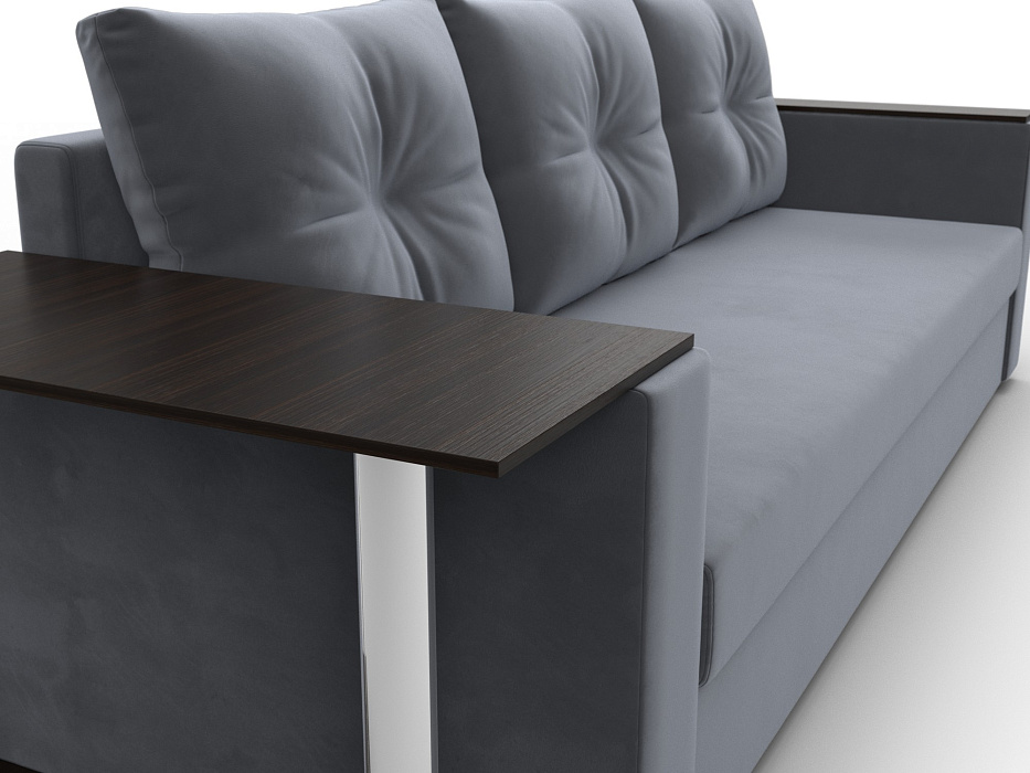 Диван прямой Атланта со столом слева (seven 17 серый)