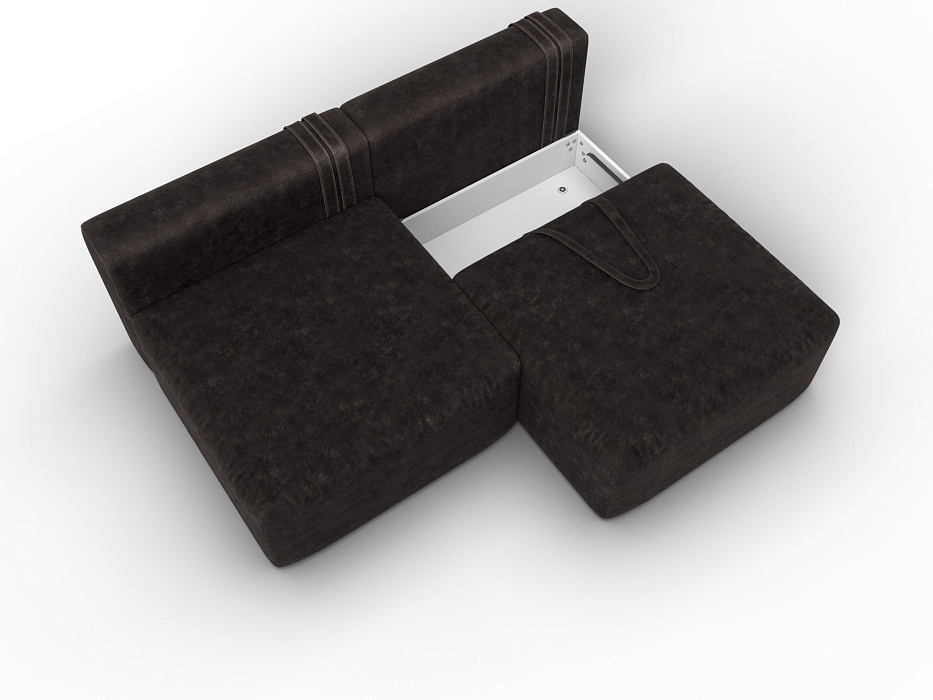 Диван прямой модульный Лига-060 НПБ (brut 17 коричневый)