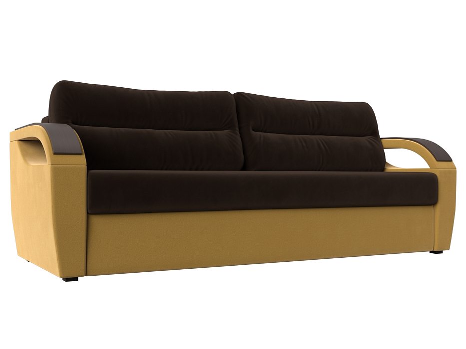 Прямой диван Форсайт (коричневый\желтый)