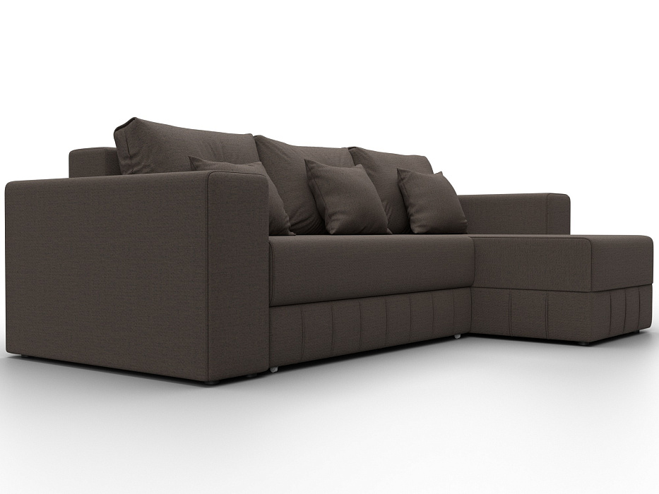Диван угловой Лига-076 угол универсальный (амур 05 коричневый)