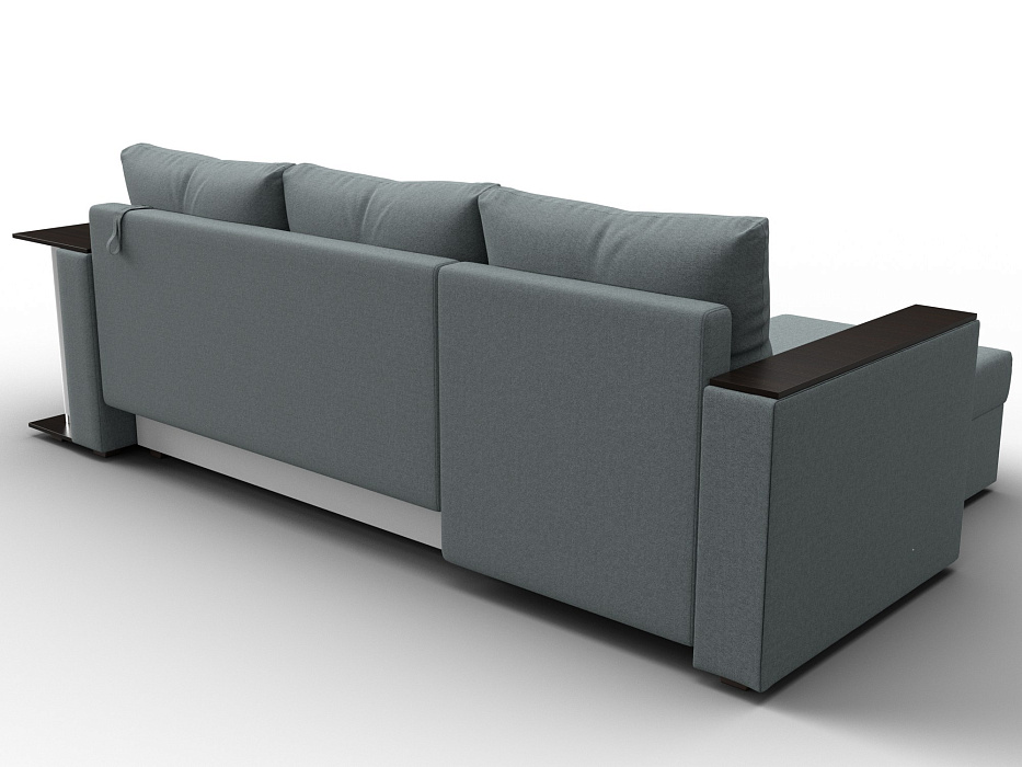 Диван угловой Атланта со столом левый угол (амур 07 серый)