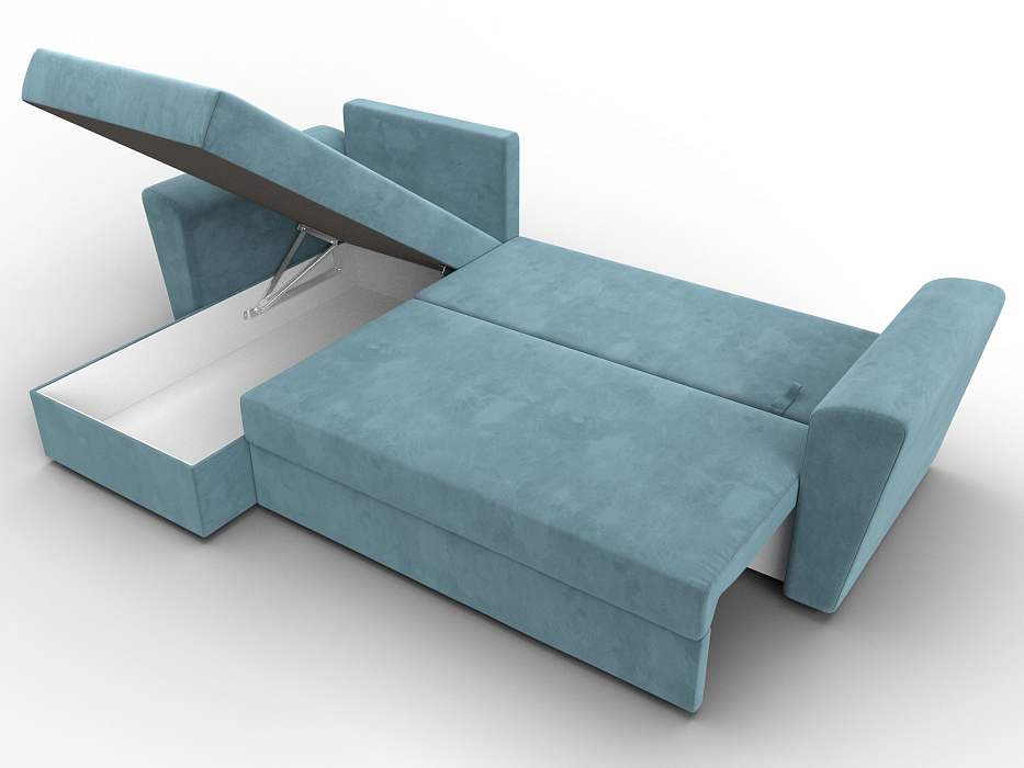 Диван угловой Амстердам Лайт левый угол (seven 113 бирюзовый)