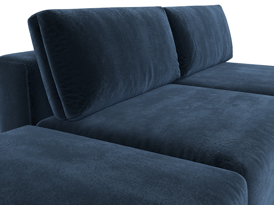 Диван угловой модульный с пуфом Лига-060 НПБ угол универсальный (tower 13 синий)