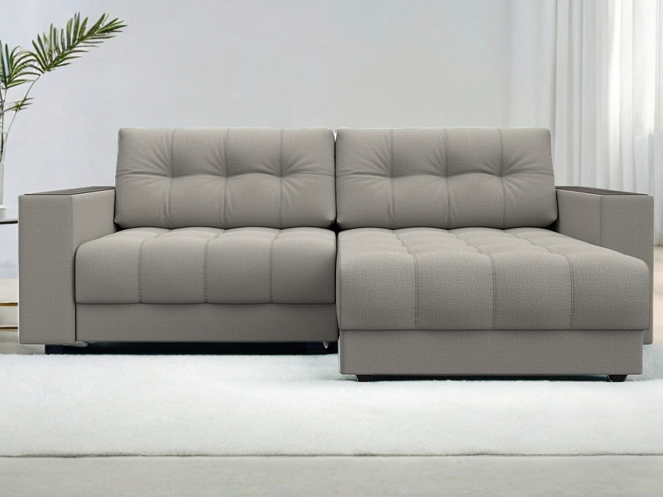 Диван угловой с декором Лига-049 НПБ (амур 02 бежевый) Диван угловой с декором Лига-049 НПБ (амур 02 бежевый)