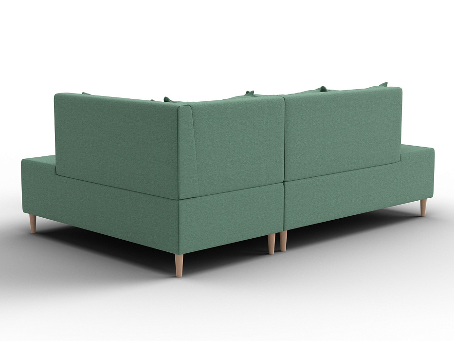 Диван угловой модульный с пуфом Лига-126 угол правый (амур 11 зеленый)