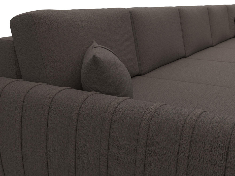 Диван П-образный Лига-057 НПБ МегаЛонг (амур 05 коричневый)