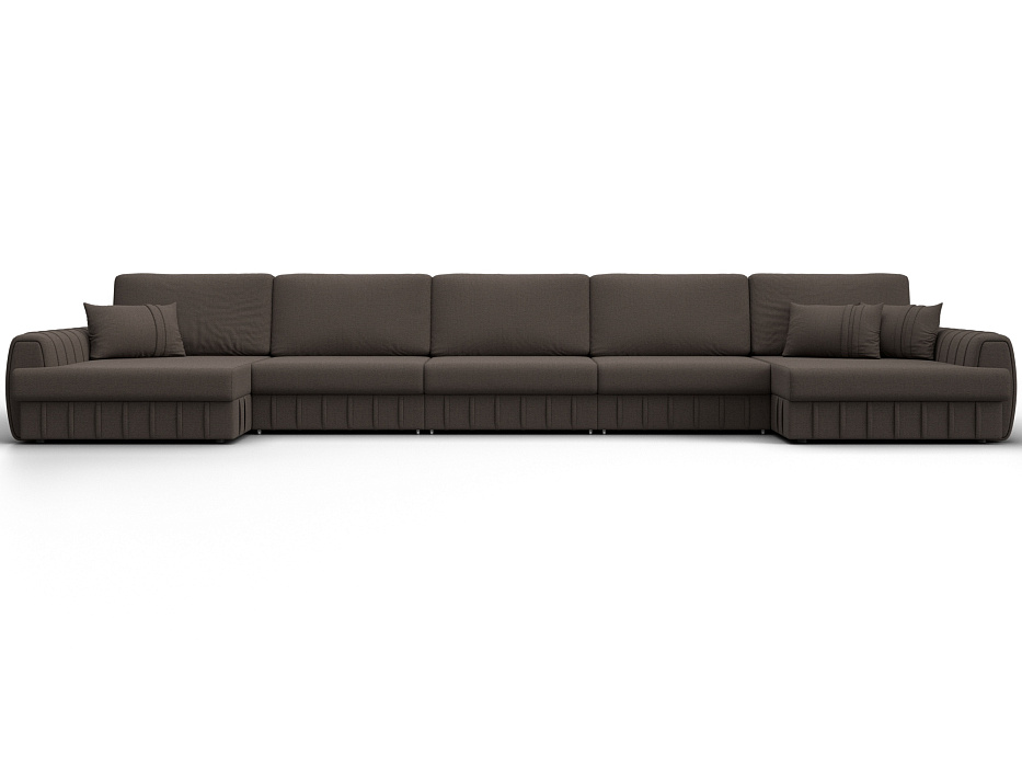 Диван П-образный Лига-057 НПБ МегаЛонг (амур 05 коричневый)