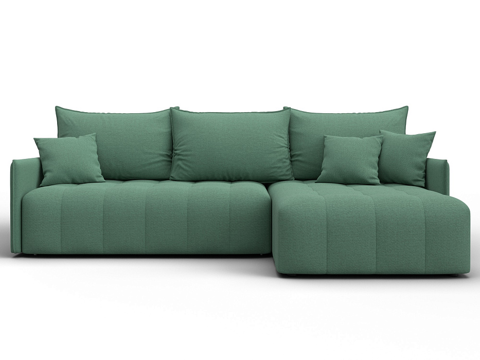 Диван угловой Лига-054 НПБ угол универсальный (амур 11 зеленый)