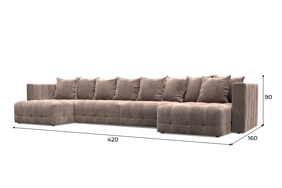 Диван П-образный Лига-052 НПБ Лонг (tower 05 бежевый)