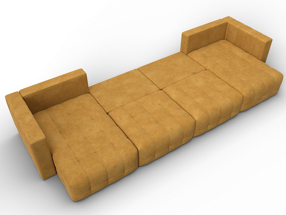 Диван П-образный Лига-052 НПБ Лонг (brut 10 желтый)