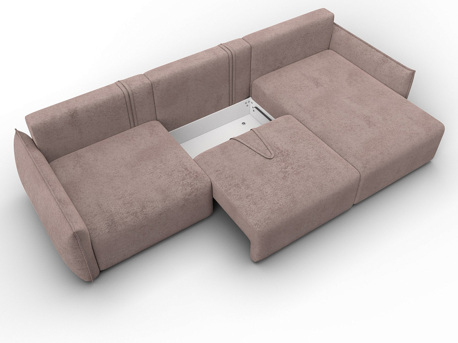 Диван угловой Лига-051 НПБ Лонг угол универсальный (tower 05 бежевый)