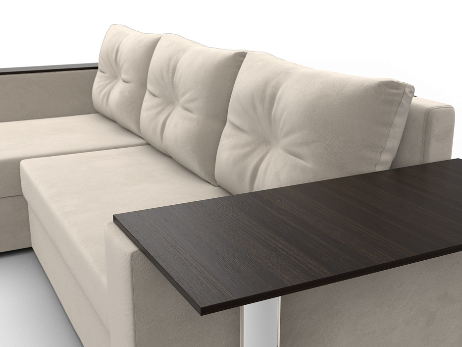 Диван угловой Атланта со столом левый угол (бежевый)