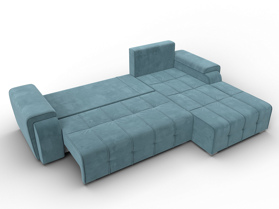 Диван угловой Лига-121 правый угол (seven 113 бирюзовый)
