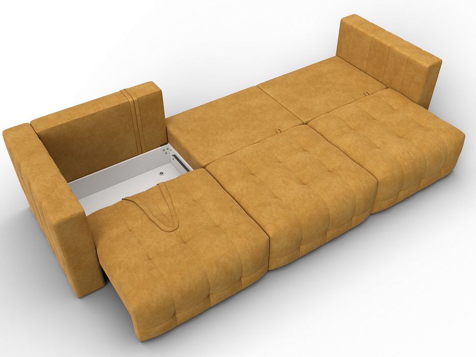 Диван прямой Лига-052 НПБ Лонг (brut 10 желтый)