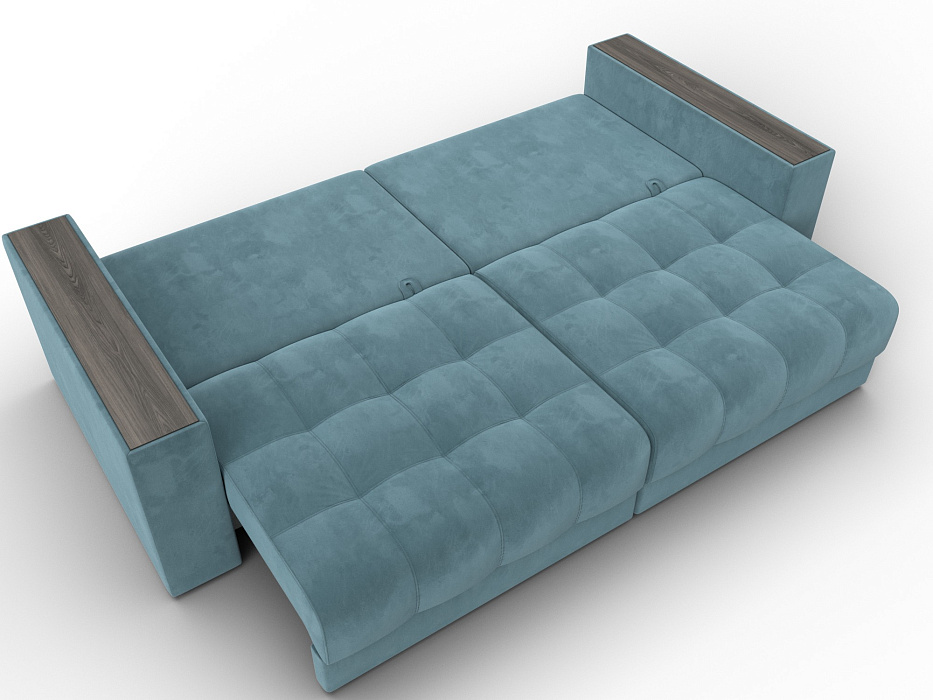 Диван прямой с декором Лига-049 НПБ (seven 113 бирюзовый)