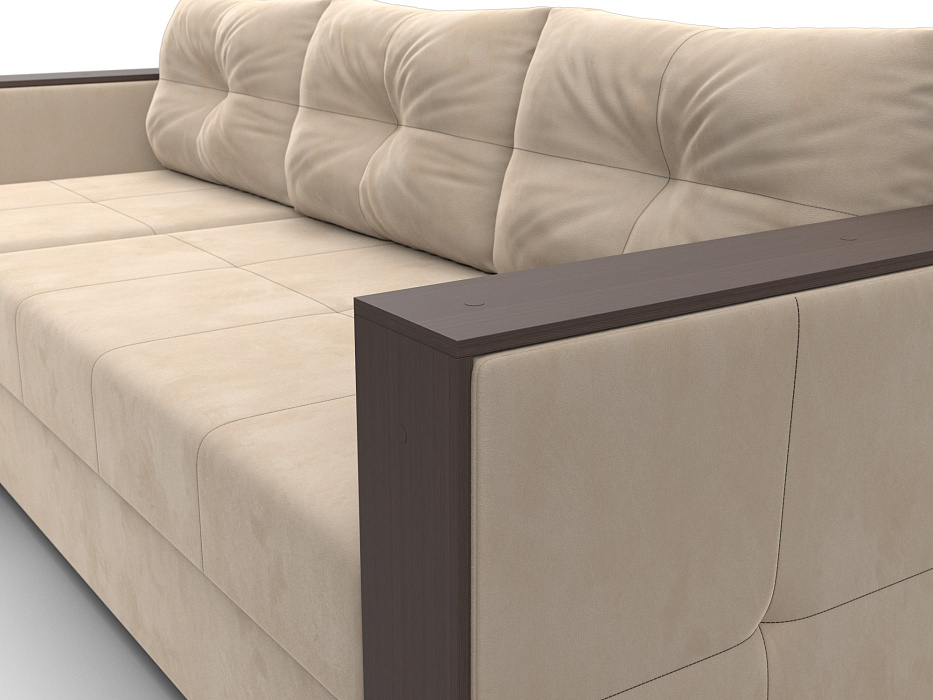 Диван угловой Валенсия Лайт левый угол (seven 729 бежевый)