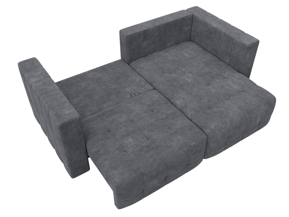 Диван угловой Лига-052 НПБ угол универсальный (brut 16 темно-серый)