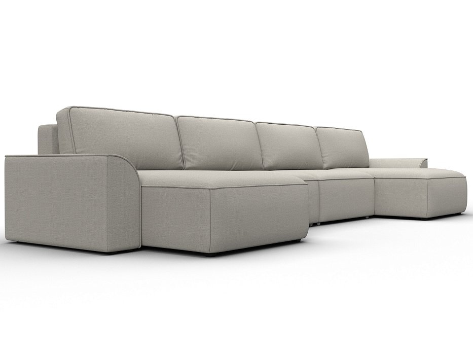 Диван П-образный Лига-048 НПБ лонг (амур 02 бежевый)