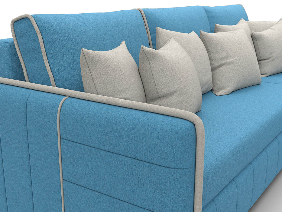 Диван угловой Лига-078 угол универсальный (амур 10 голубой/амур 02 бежевый)