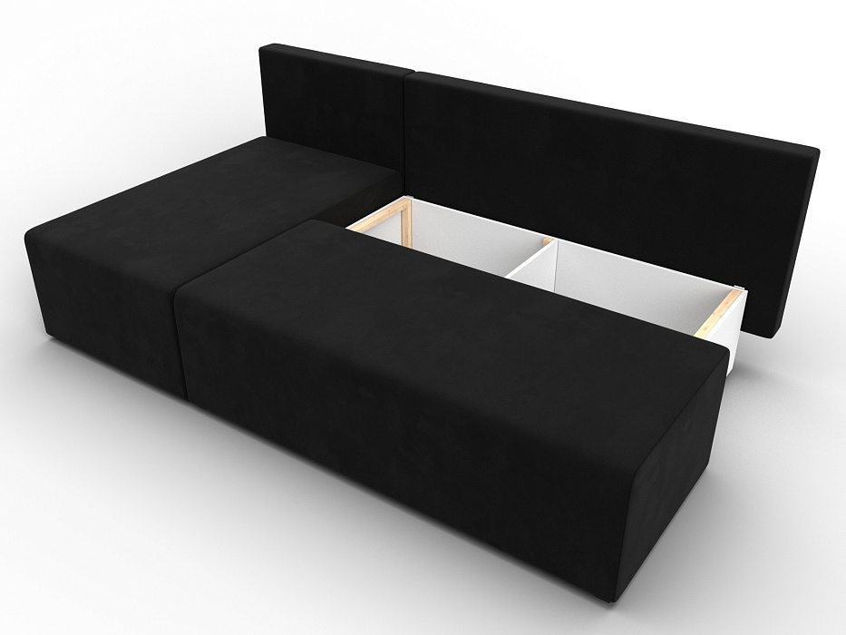 Диван угловой Поло левый угол (черный)