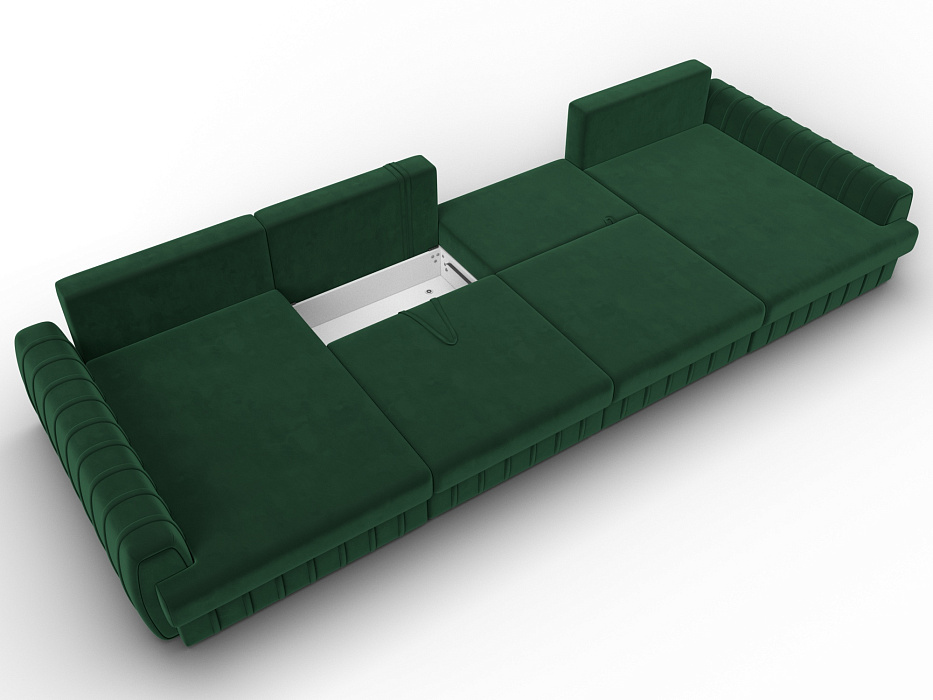 Диван П-образный Лига-057 НПБ Лонг (seven 626 зеленый)
