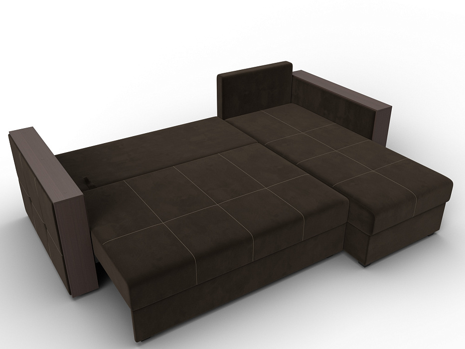 Диван угловой Валенсия Лайт правый угол (коричневый)