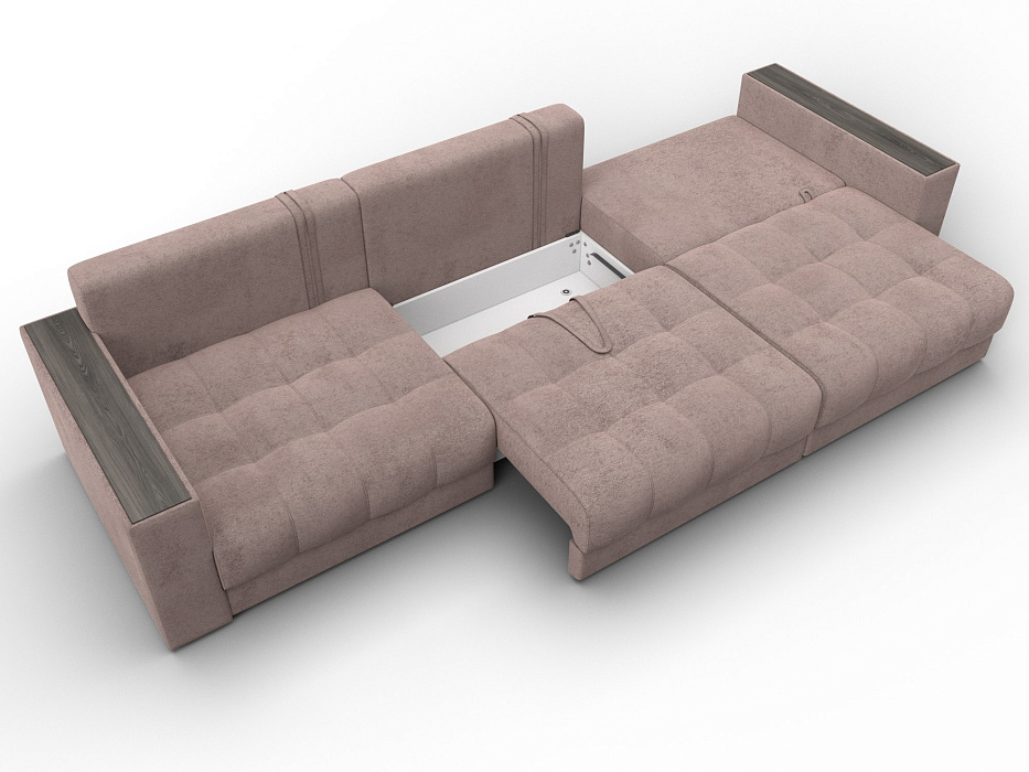 Диван прямой с декором Лига-049 НПБ Лонг (tower 05 бежевый)