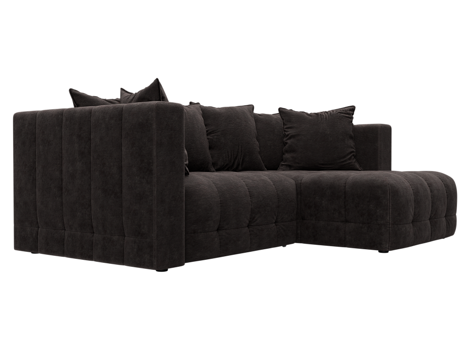 Диван угловой Лига-052 НПБ угол универсальный (brut 17 коричневый)