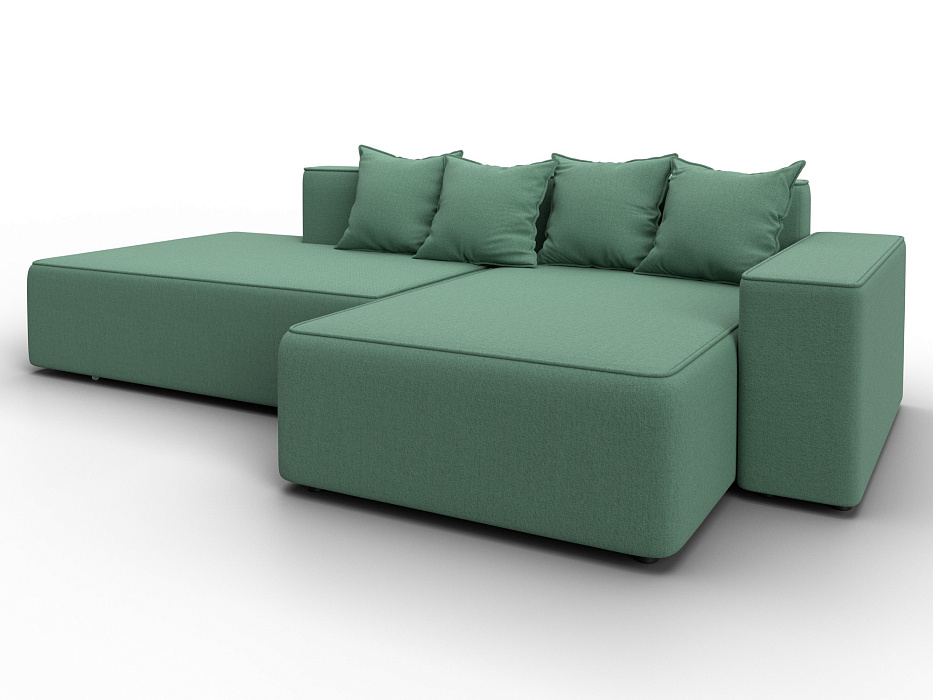 Диван угловой Лига-079 угол правый (амур 11 зеленый)